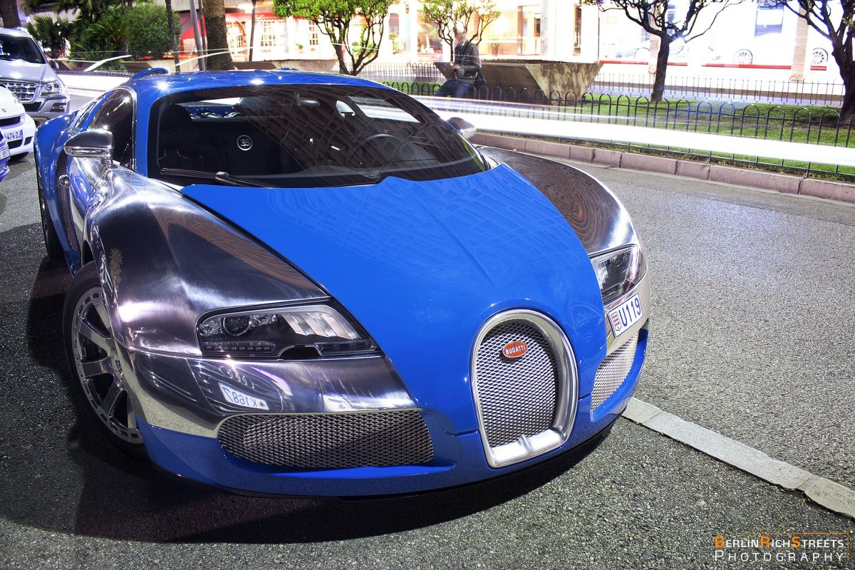 Bugatti Veyron 16.4 Bleu Centenaire spotted in Monaco — BerlinRichStreets